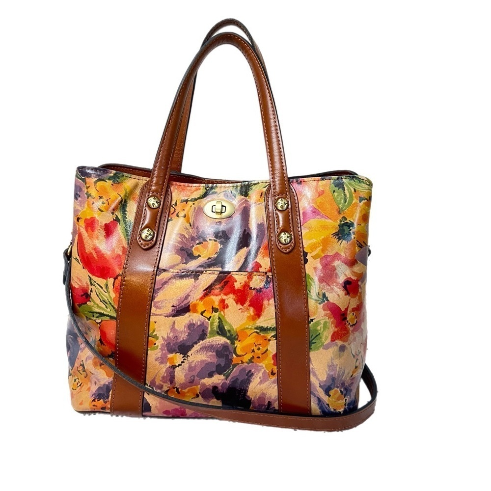 Patricia Nash Darby Medium Leather Tote Bag Purse Rain Forest - Picture 3 of 8